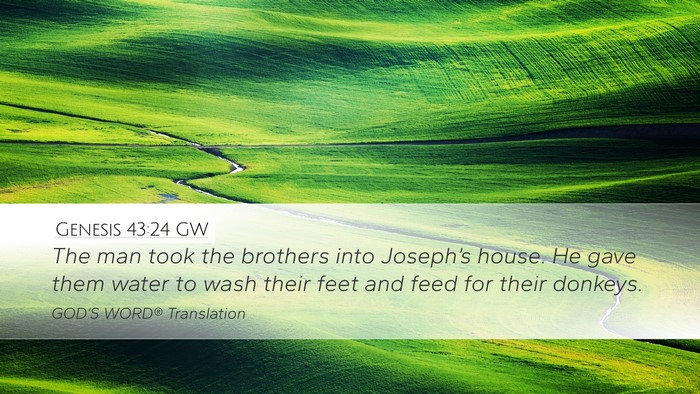 Genesis 43:24 GW Bible Verse Image