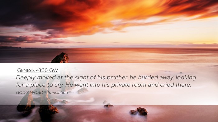 Genesis 43:30 GW Bible Verse Image