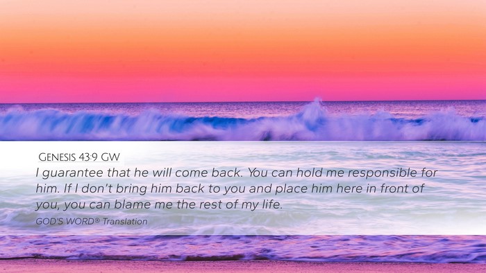 Genesis 43:9 GW Bible Verse Image