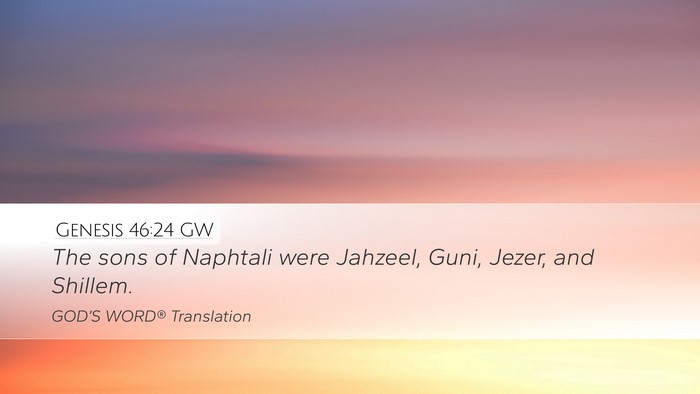 Genesis 46:24 GW Bible Verse Image