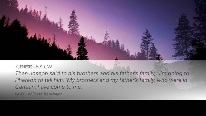 Genesis 46:31 GW Bible Verse Image