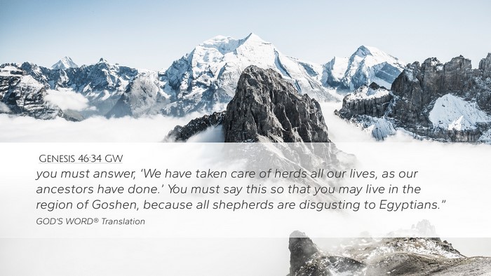 Genesis 46:34 GW Bible Verse Image