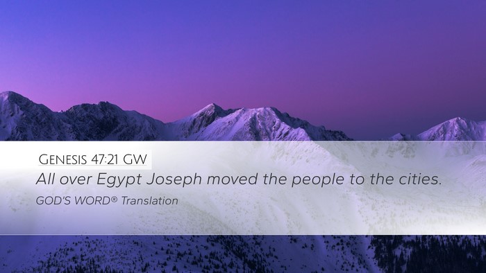 Genesis 47:21 GW Bible Verse Image