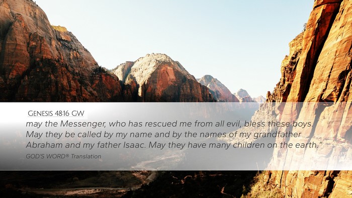 Genesis 48:16 GW Bible Verse Image