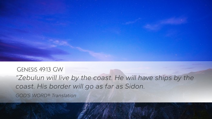 Genesis 49:13 GW Bible Verse Image