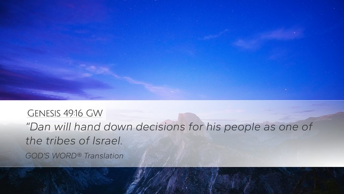 Genesis 49:16 GW Bible Verse Image