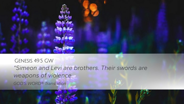 Genesis 49:5 GW Bible Verse Image