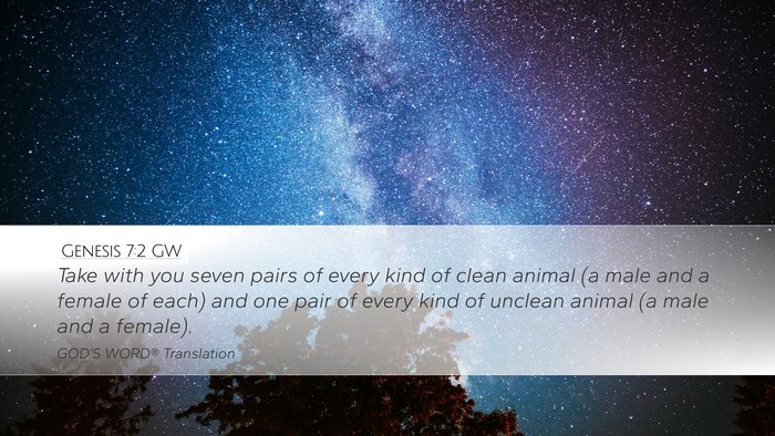 Genesis 7:2 GW Bible Verse Image