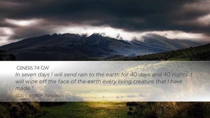 Genesis 7:4 GW Bible Verse Image