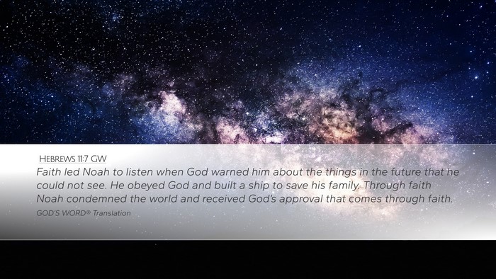 Hebrews 11:7 GW Bible Verse Image