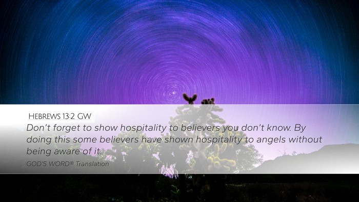 Hebrews 13:2 GW Bible Verse Image