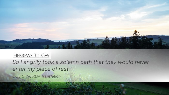 Hebrews 3:11 GW Bible Verse Image