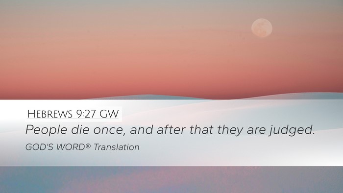 Hebrews 9:27 GW Bible Verse Image