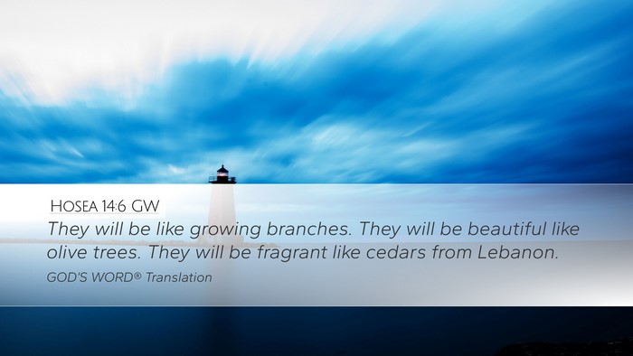Hosea 14:6 GW Desktop Wallpaper - They will be like growing branches. They will be - Desktop Bible Verse Wallpaper