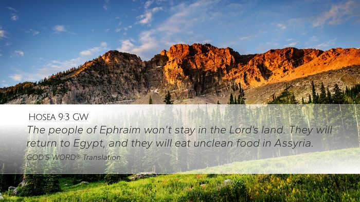 Hosea 9:3 GW Bible Verse Image
