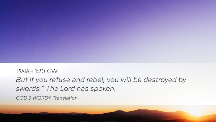 Isaiah 1:20 GW Bible Verse Image
