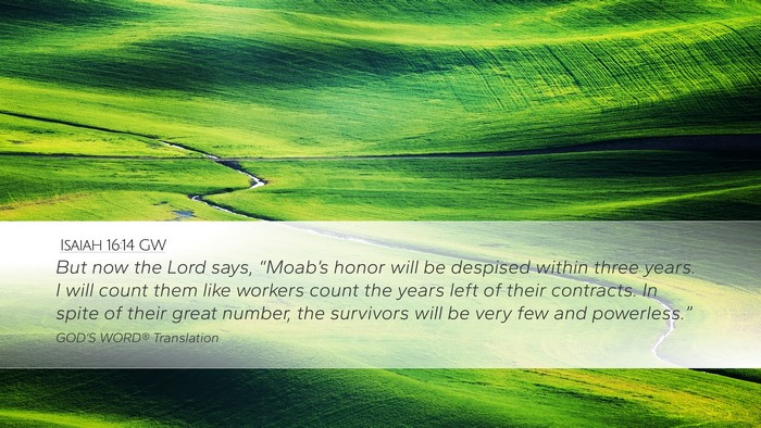 Isaiah 16:14 GW Bible Verse Image