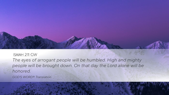 Isaiah 2:11 GW Bible Verse Image