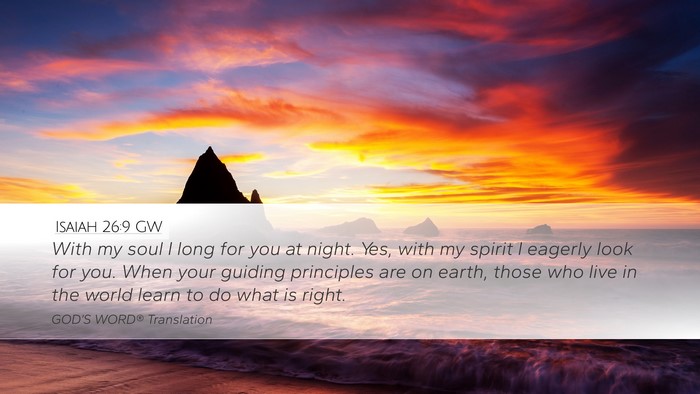 Isaiah 26:9 GW Bible Verse Image