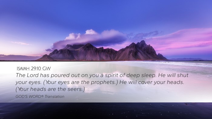 Isaiah 29:10 GW Bible Verse Image