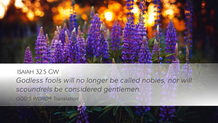 Isaiah 32:5 GW Bible Verse Image