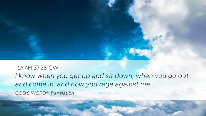 Isaiah 37:28 GW Bible Verse Image