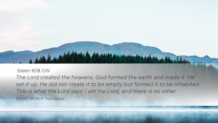 Isaiah 45:18 GW Bible Verse Image