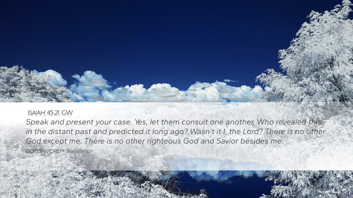 Isaiah 45:21 GW Bible Verse Image