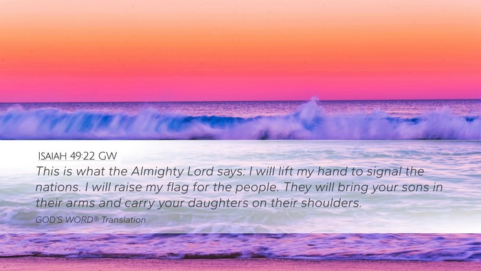 Isaiah 49:22 GW Bible Verse Image