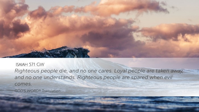 Isaiah 57:1 GW Bible Verse Image