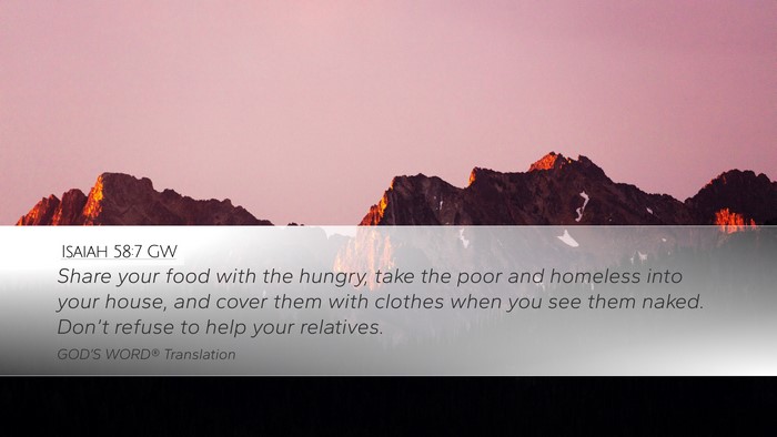 Isaiah 58:7 GW Bible Verse Image