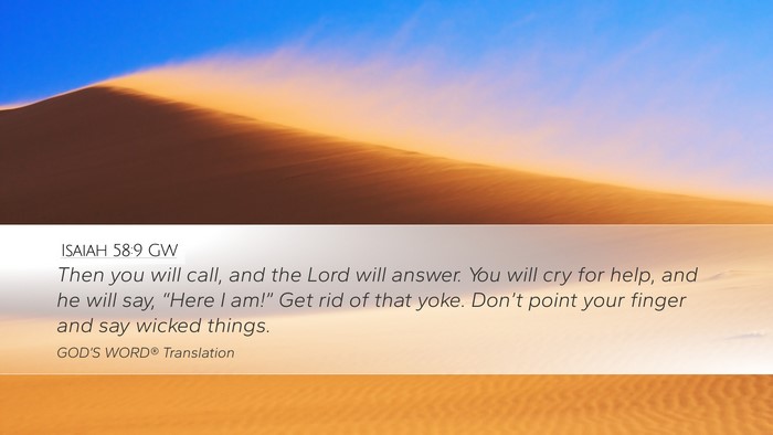 Isaiah 58:9 GW Bible Verse Image