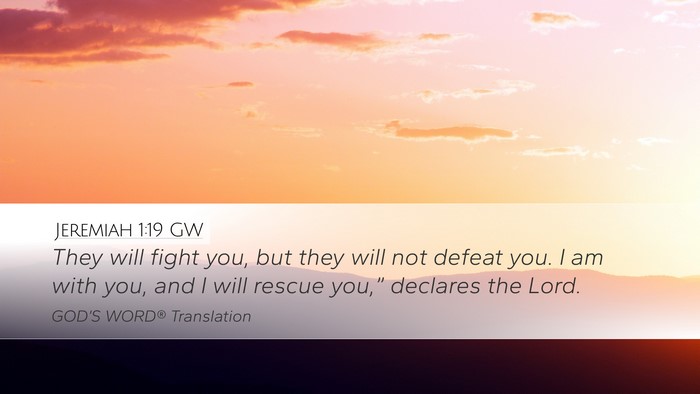 Jeremiah 1:19 GW Bible Verse Image