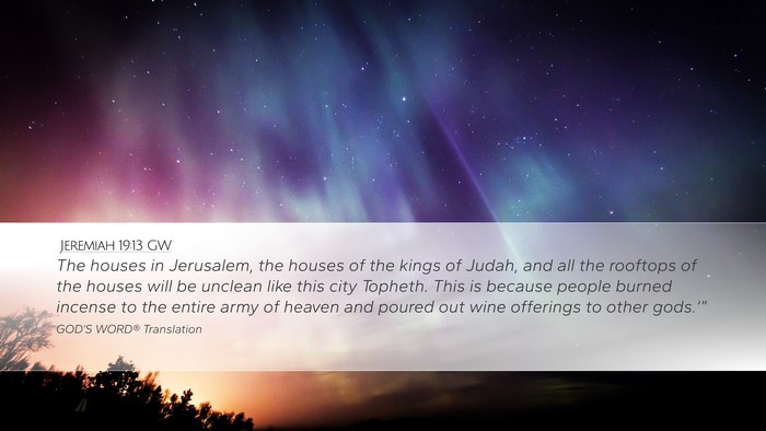 Jeremiah 19:13 GW Bible Verse Image