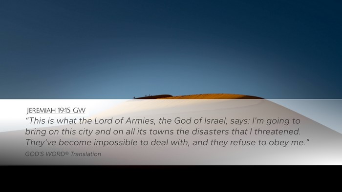 Jeremiah 19:15 GW Bible Verse Image