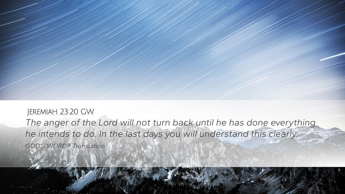 Jeremiah 23:20 GW Bible Verse Image