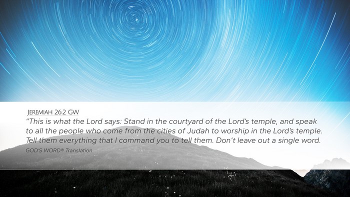 Jeremiah 26:2 GW Bible Verse Image
