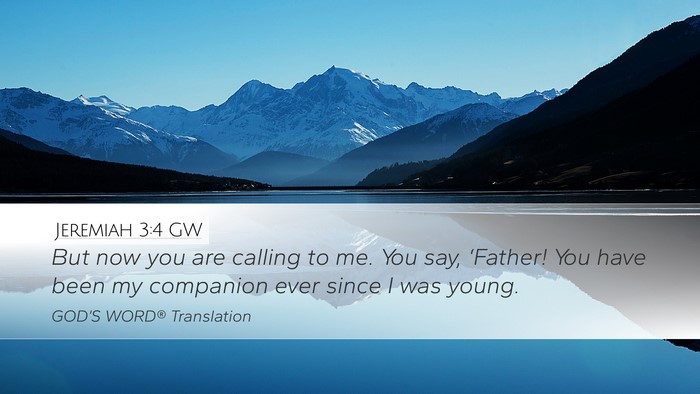 Jeremiah 3:4 GW Bible Verse Image