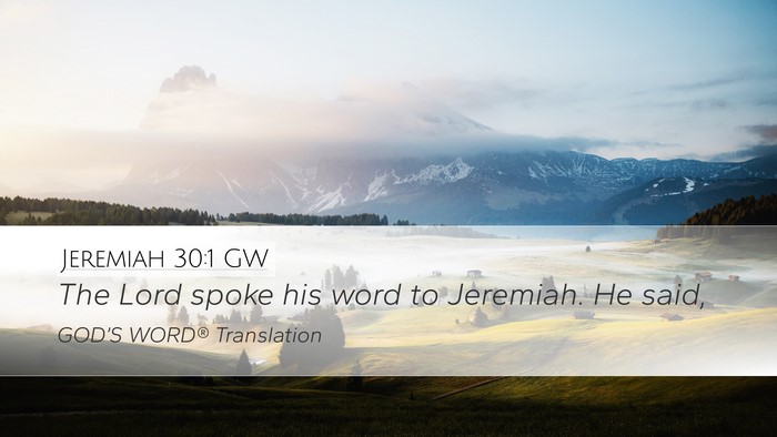 Jeremiah 30:1 GW Desktop Wallpaper - The Lord spoke his word to Jeremiah. He - Desktop Bible Verse Wallpaper