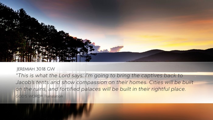 Jeremiah 30:18 GW Bible Verse Image