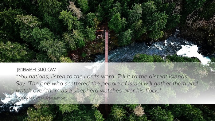 Jeremiah 31:10 GW Bible Verse Image