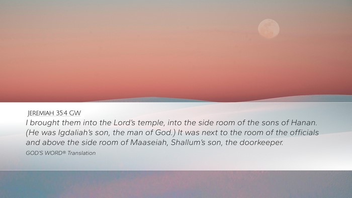 Jeremiah 35:4 GW Bible Verse Image