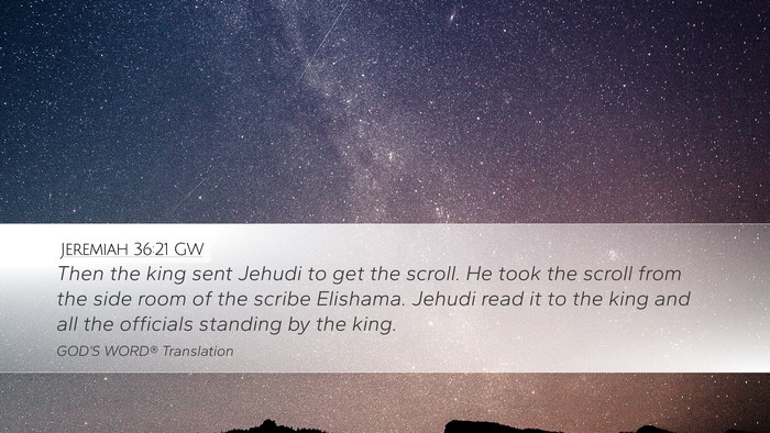 Jeremiah 36:21 GW Bible Verse Image