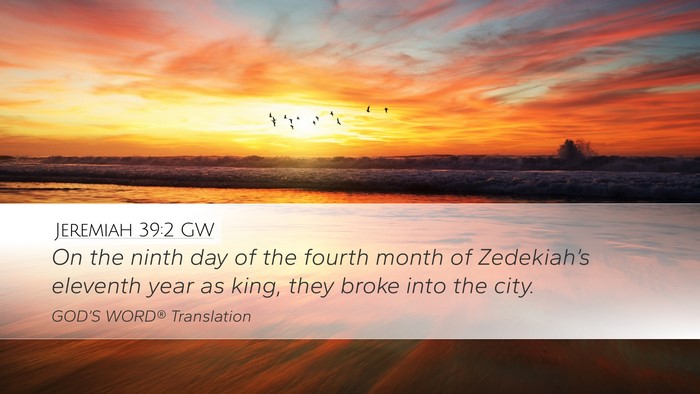 Jeremiah 39:2 GW Bible Verse Image