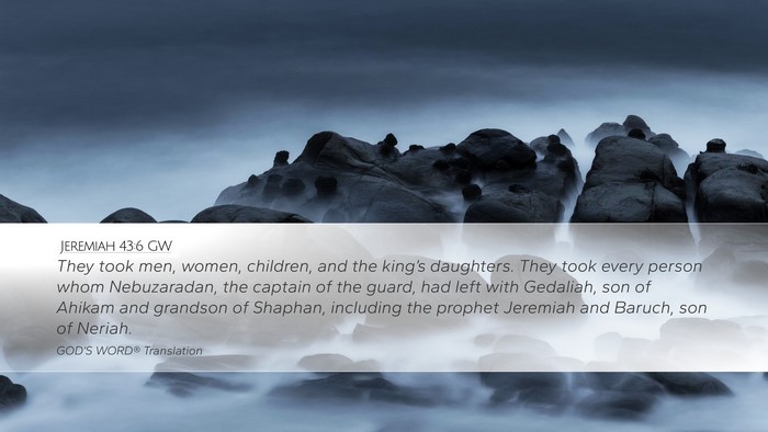 Jeremiah 43:6 GW Bible Verse Image