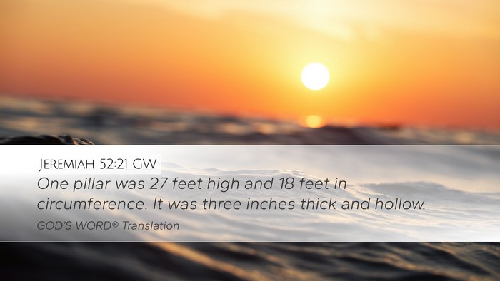 Jeremiah 52:21 GW Bible Verse Image