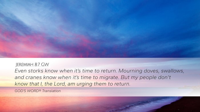 Jeremiah 8:7 GW Bible Verse Image
