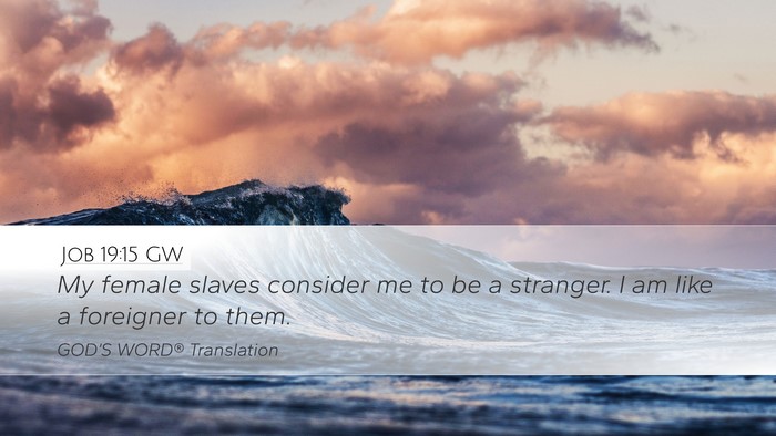 Job 19:15 GW Desktop Wallpaper - My female slaves consider me to be a stranger. I - Desktop Bible Verse Wallpaper