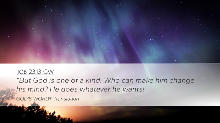 Job 23:13 GW Bible Verse Image