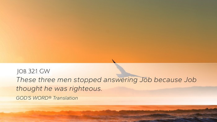 Job 32:1 GW Bible Verse Image